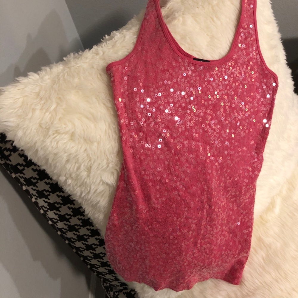 Clear sequin tank top